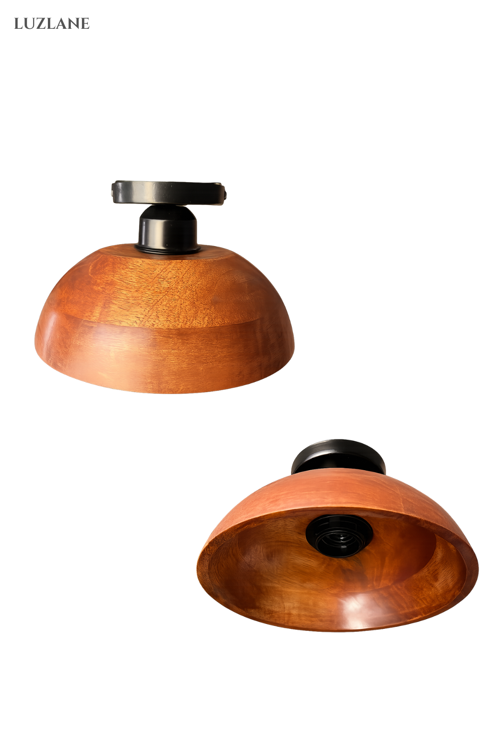 Walnut Dome Ceiling Lamp for Bedroom
