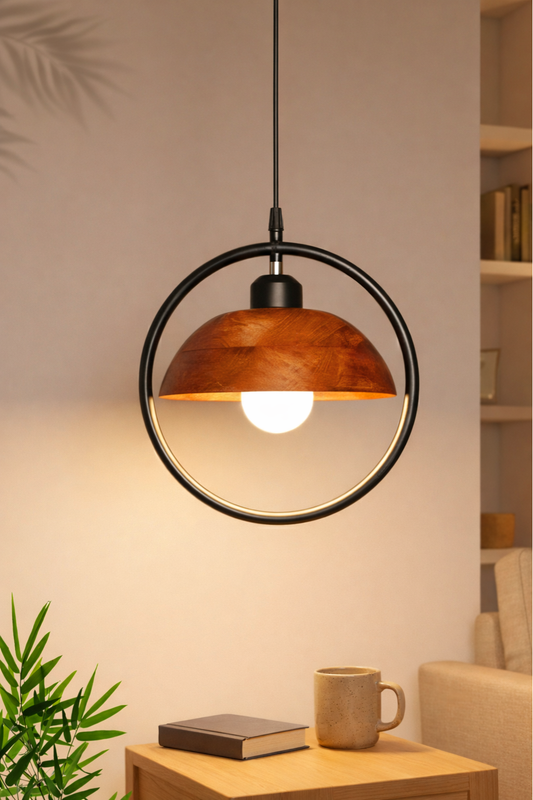 Orbit Dome Wooden Pendant Light -OD08 For Living Room