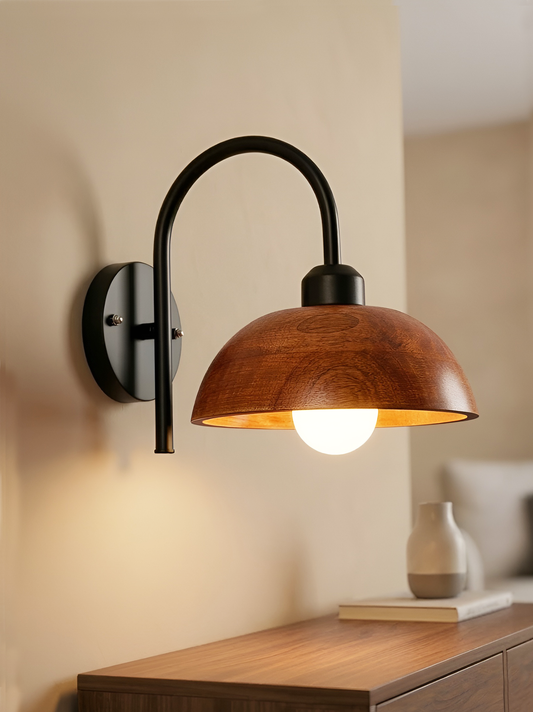 Wooden Dome Wall Lamp For Living room & Bedroom