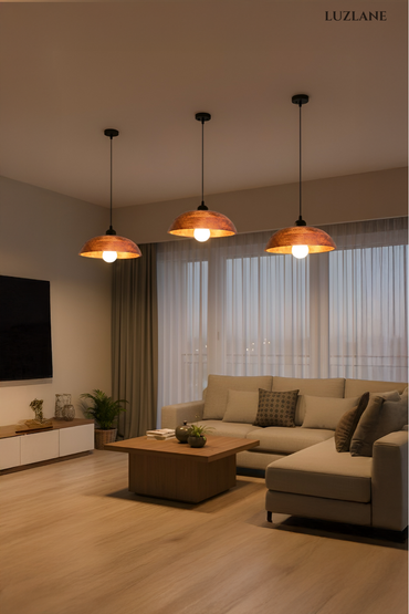 Wooden Dome Pendant Light for Bedroom & Living room