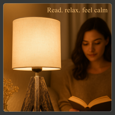 LUZLANE – Antique Elara Tripod Table Lamp | Linen Shade | (Color- Antique-White)