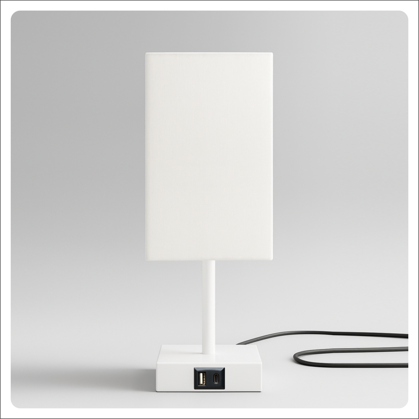 LUZLANE- Auratouch Smart Table Lamp | Linen Shade | (Color- White-White)