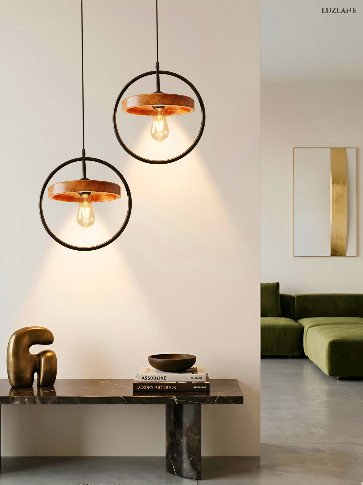 Orbit-Grove Wooden Hanging Light for Ceiling