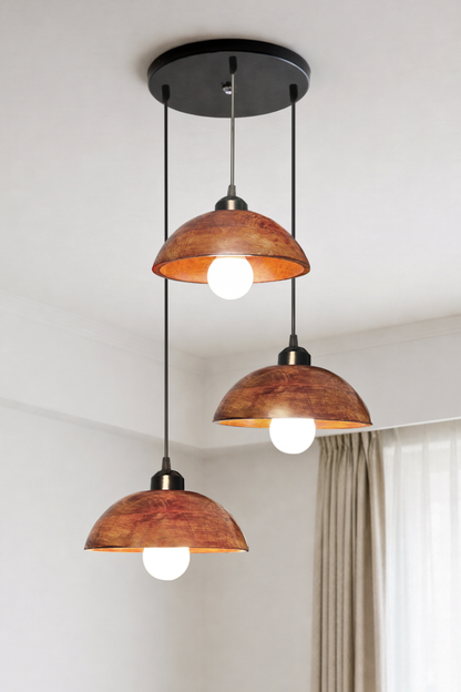 Walnut Dome Cluster Light for Living Room