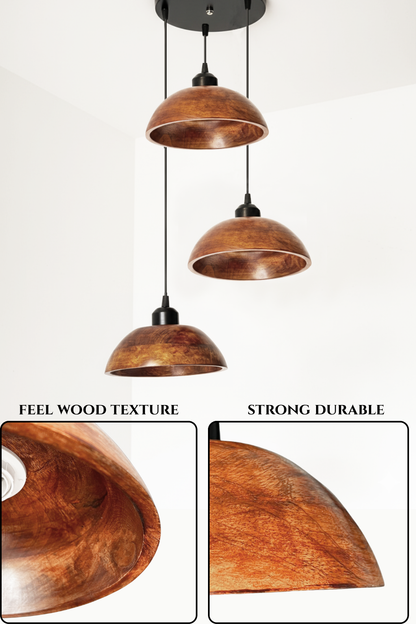 Walnut Dome Cluster Light for Living Room