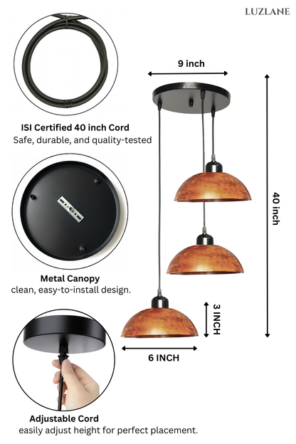 Walnut Dome Cluster Light for Living Room