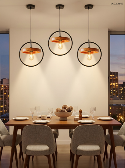 Orbit-Grove Wooden Hanging Light for Ceiling