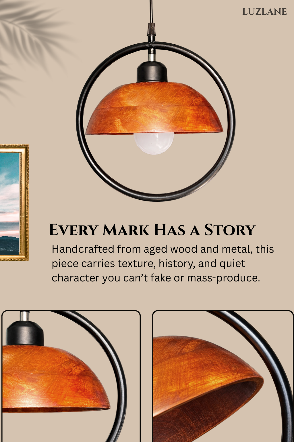 Orbit Dome Wooden Pendant Light -OD08 For Living Room
