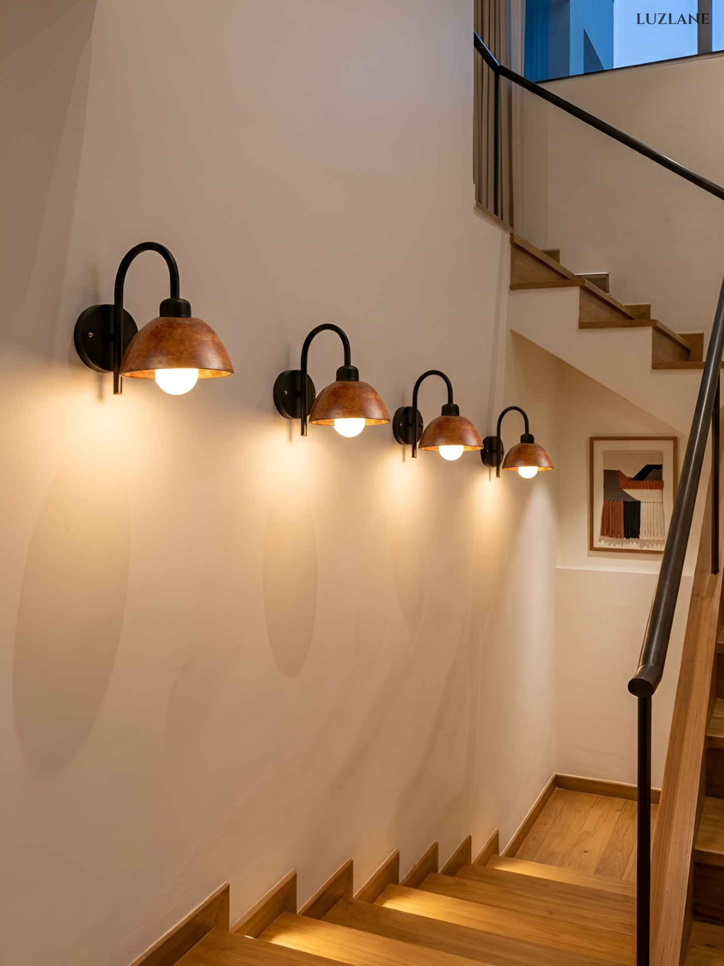 Wooden Dome Wall Mount Lamp for Bedroom