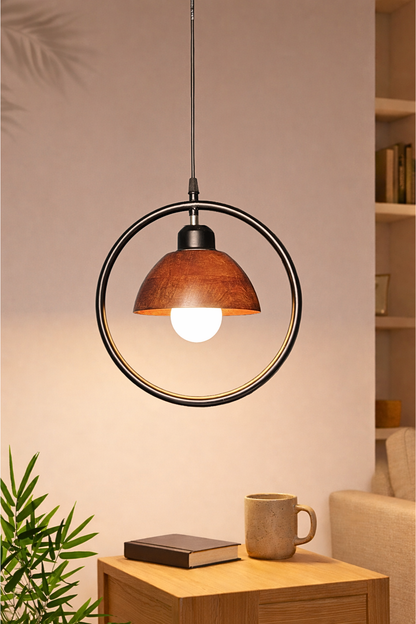 Orbit Dome Wooden Pendant Light -OD06 For Bedroom