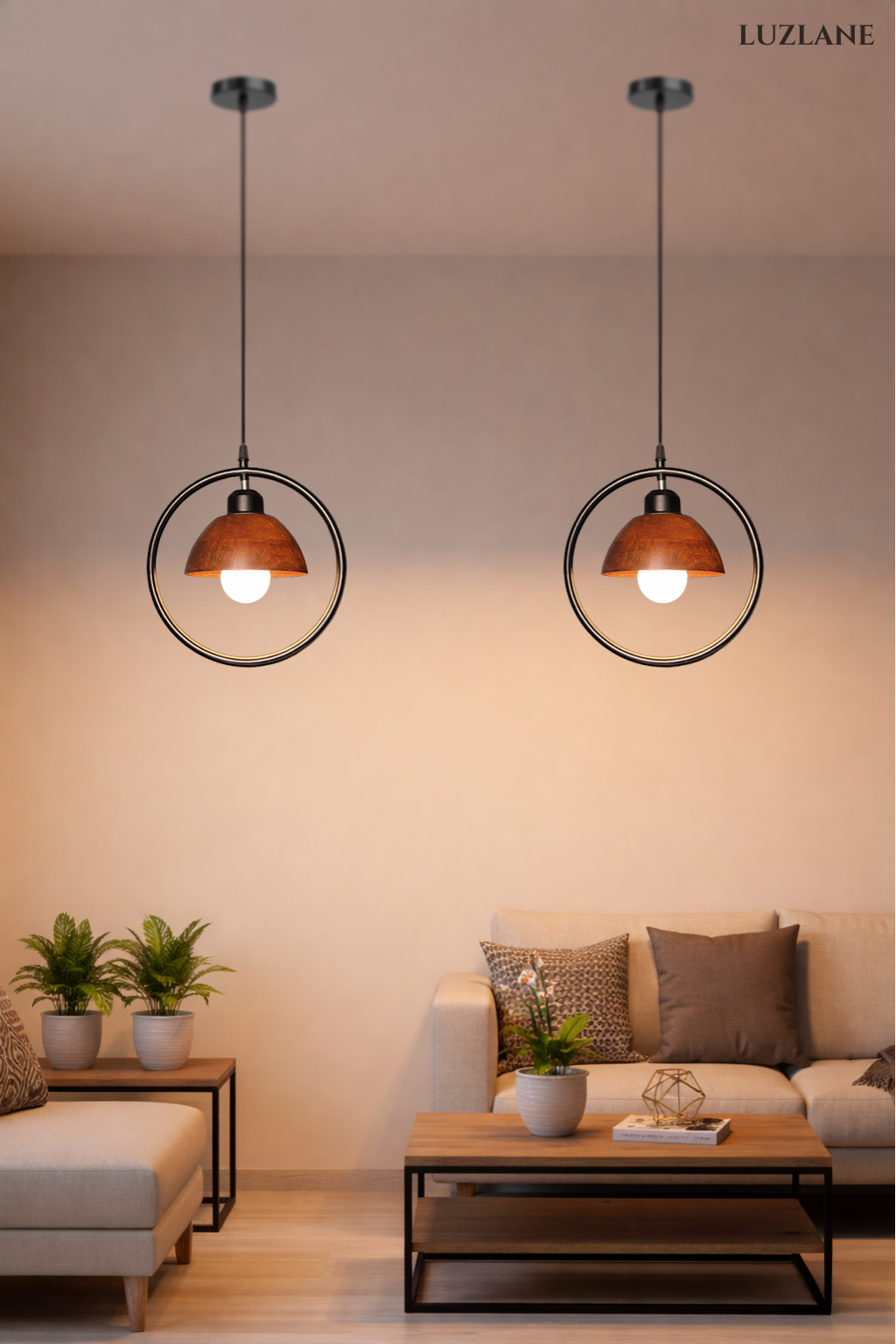 Orbit Dome Wooden Pendant Light -OD06 For Bedroom