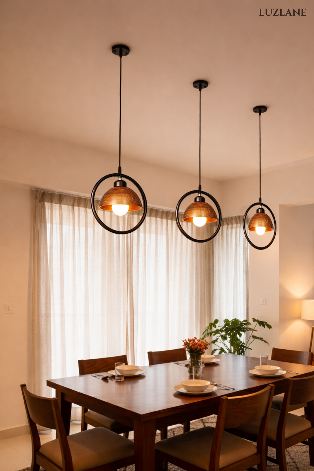 Orbit Dome Wooden Pendant Light -OD06 For Bedroom