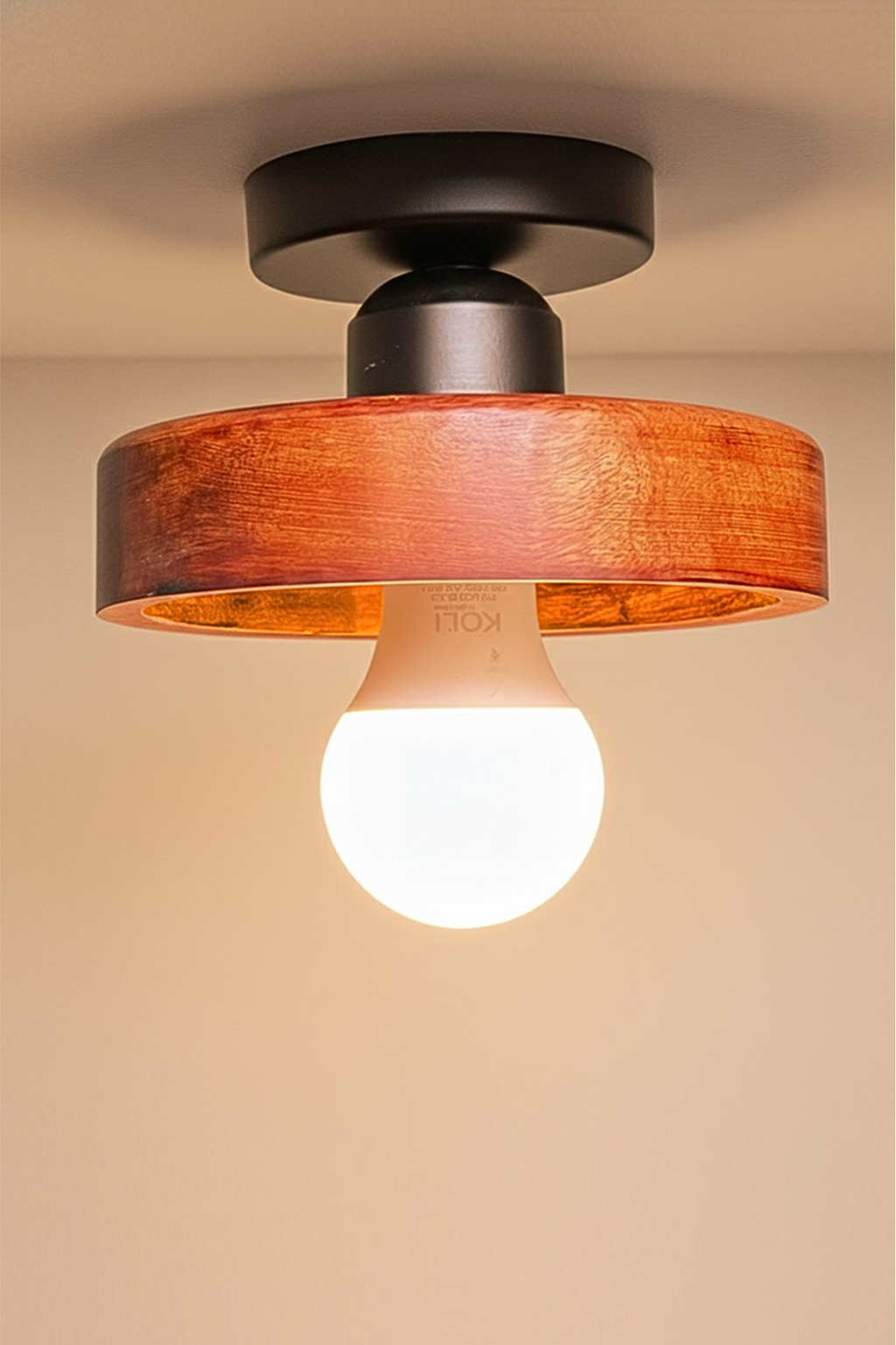 Walnut Ring Dome Ceiling for Light for Bedroom & Decoration