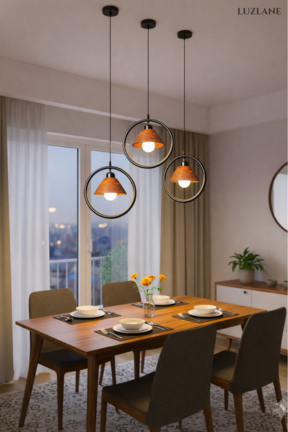 Orbit Conical Wooden Pendant Light -OC06