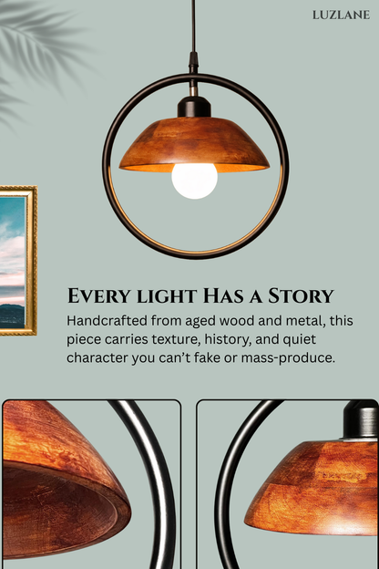 Orbit Conical Wooden Pendant Light -OC08