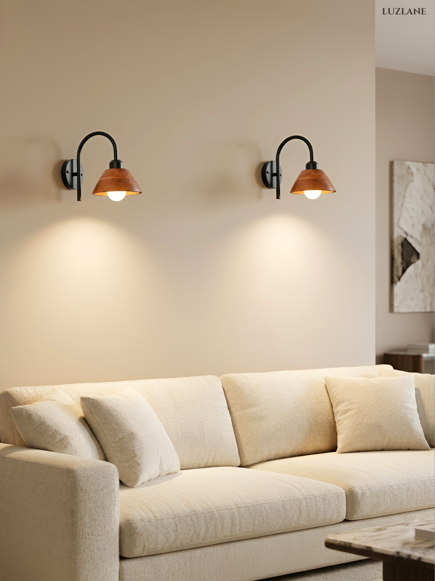 Wooden Conical Wall Mount Lamp for Bedroom & Decor Wall