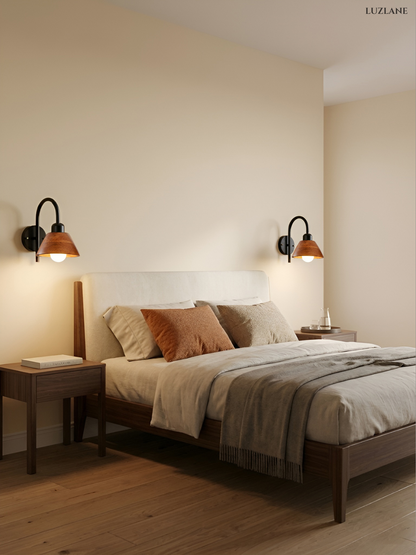Wooden Conical Wall Mount Lamp for Bedroom & Decor Wall