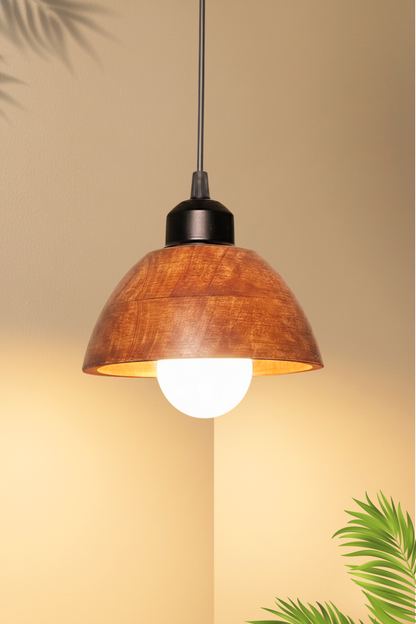 Modern Wooden Dome Hanging Pendant Lamp for Bedroom
