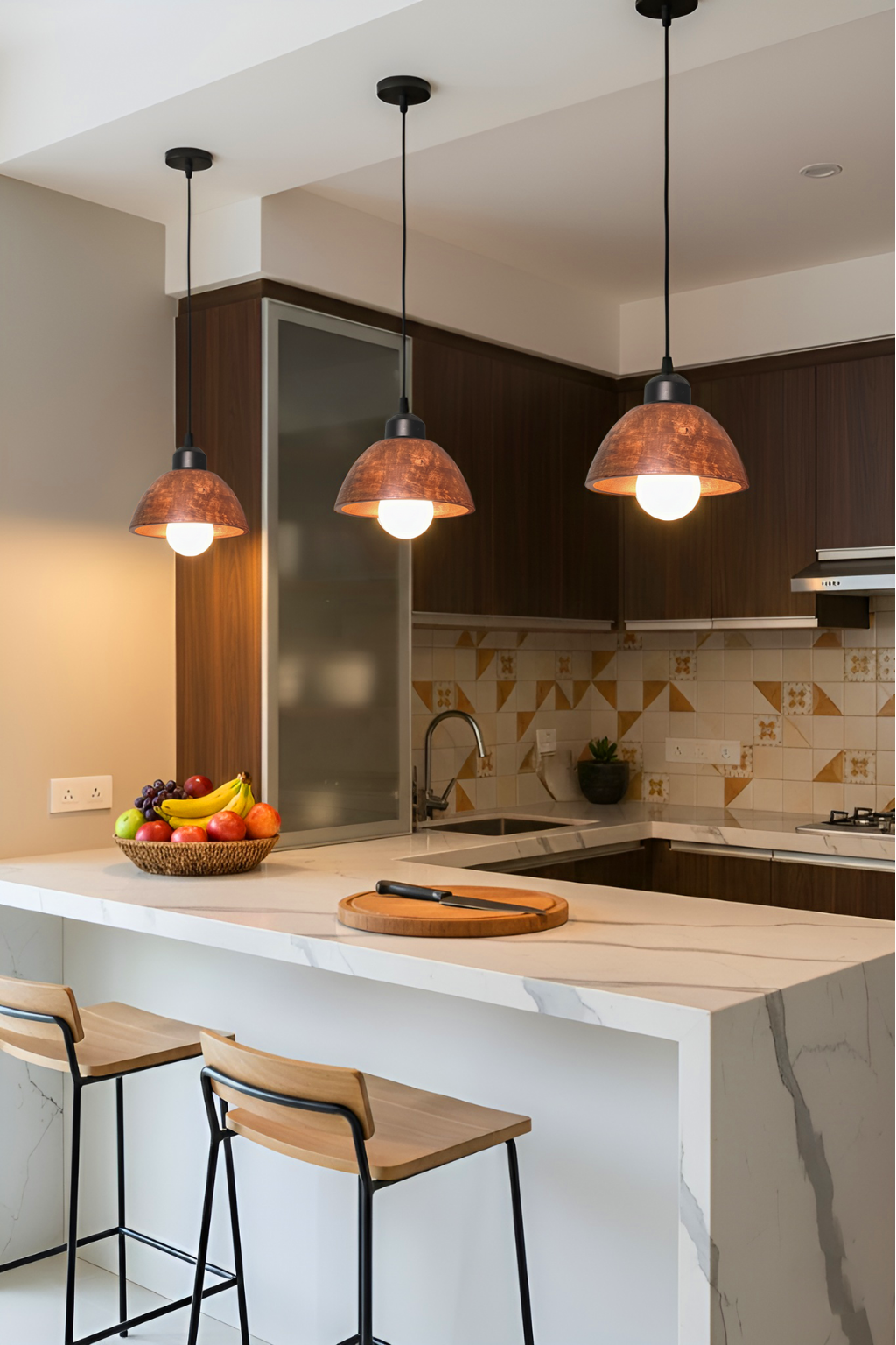 Modern Wooden Dome Hanging Pendant Lamp for Bedroom