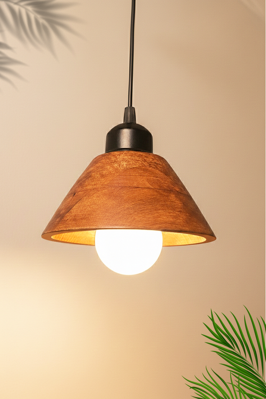 Wooden Conical Hanging Light for Ceiling