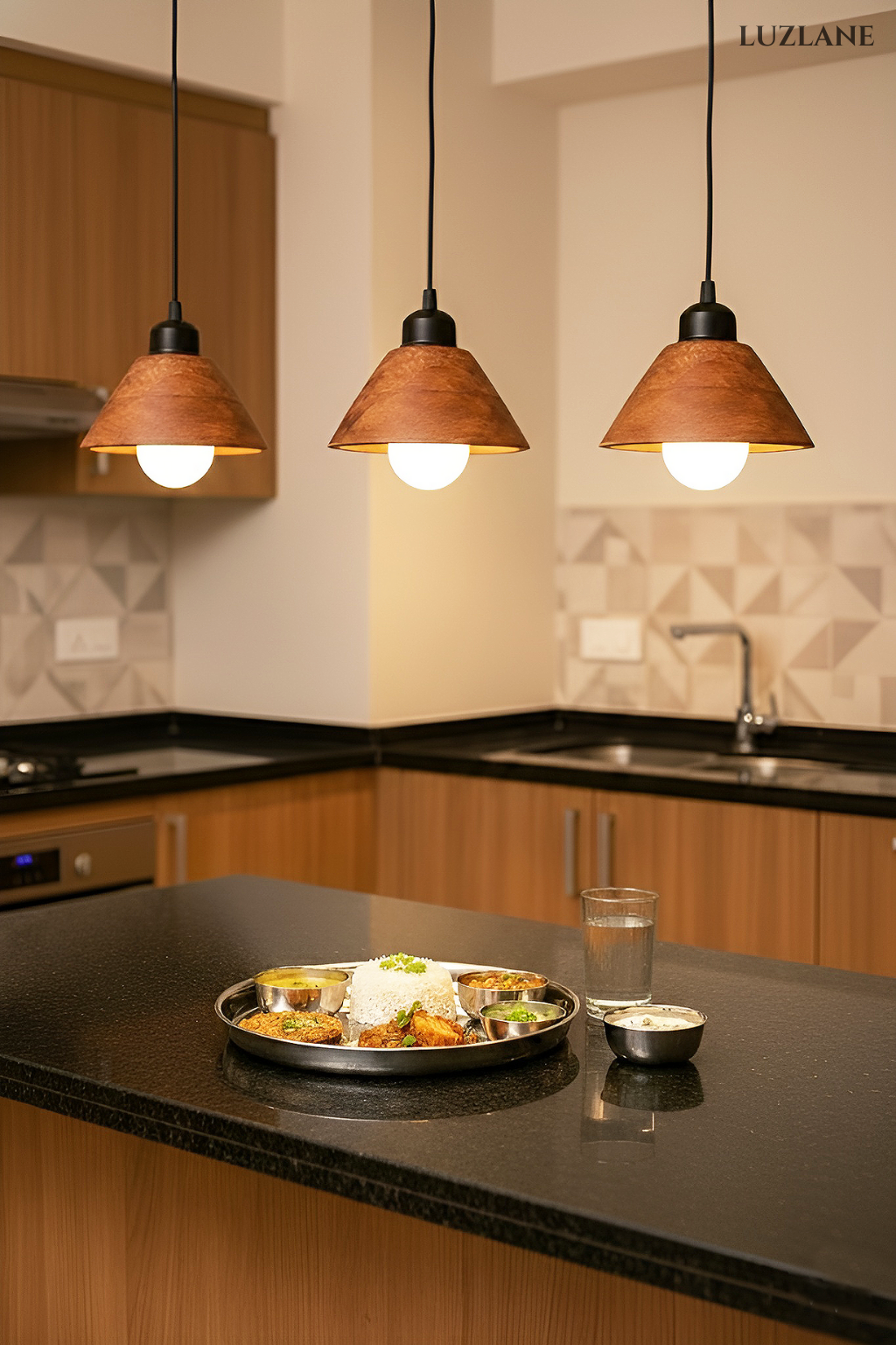 Wooden Conical Hanging Light for Ceiling