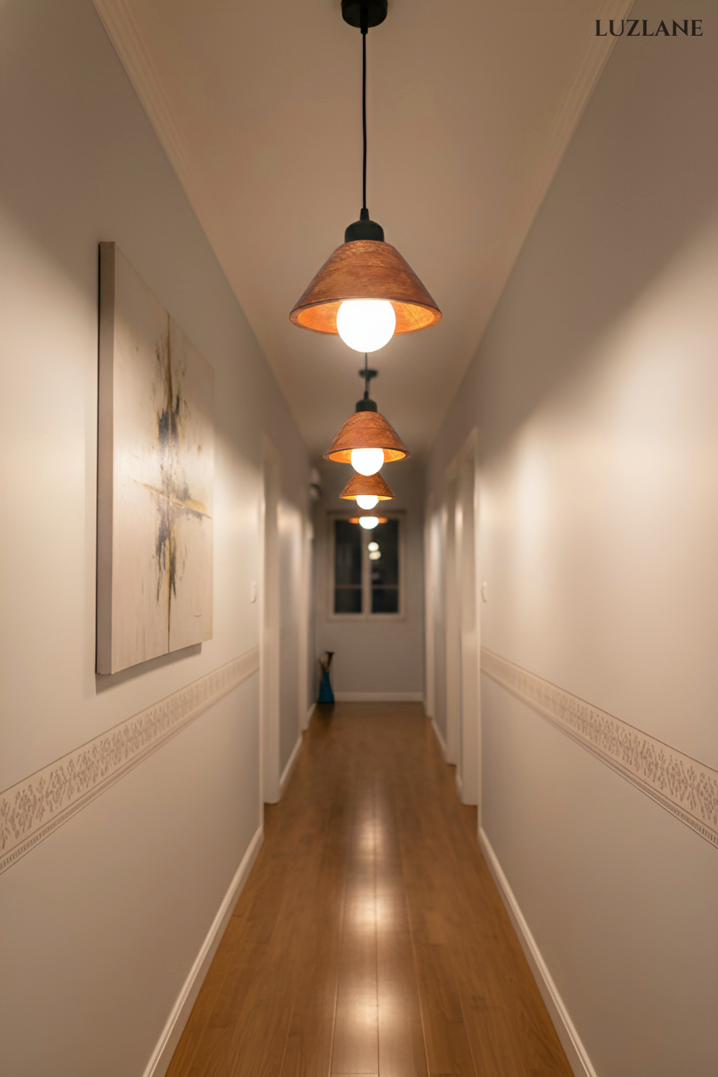 Wooden Conical Hanging Light for Ceiling