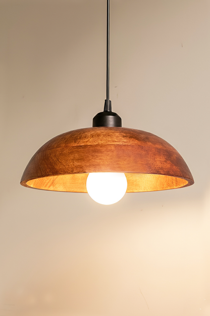 Wooden Dome Pendant Light for Bedroom & Living room