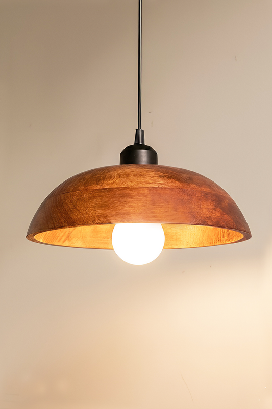 Wooden Dome Pendant Light for Bedroom & Living room