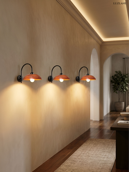 Wooden Dome Wall Mount Lamp for Living room