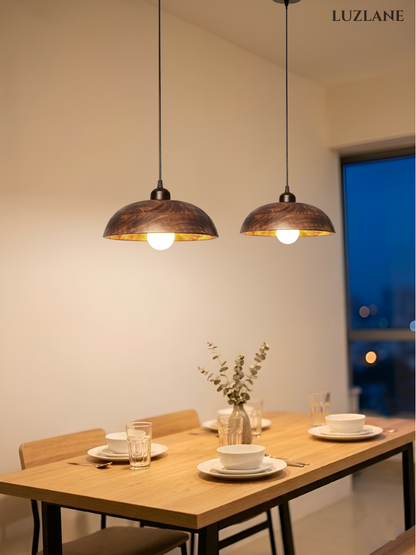 Wood Grains Antique Dark Dome Pendant Lamp for Ceiling&nbsp;