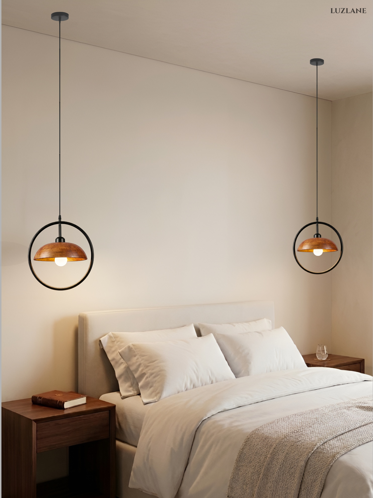 Orbit Dome Wooden Pendant Light For Hall Room