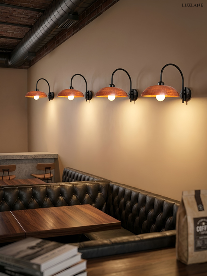 Wooden Dome Wall Mount Lamp for Living room