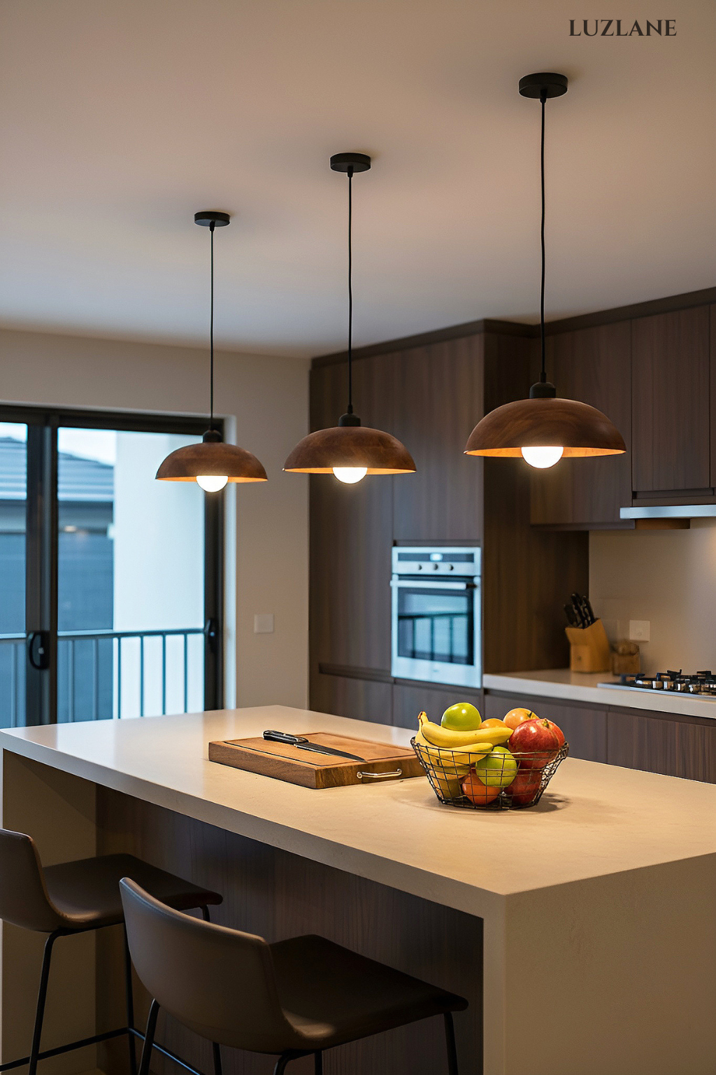 Wooden Dome Pendant Light for Bedroom & Living room