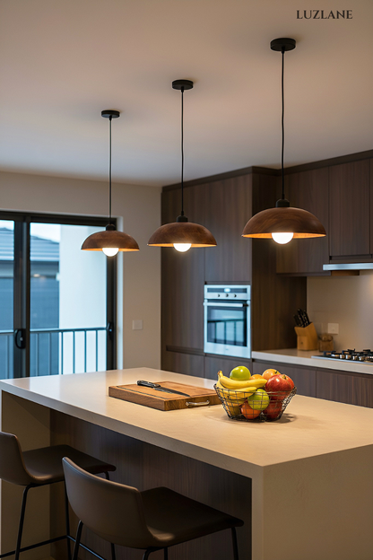 Wooden Dome Pendant Light for Bedroom & Living room