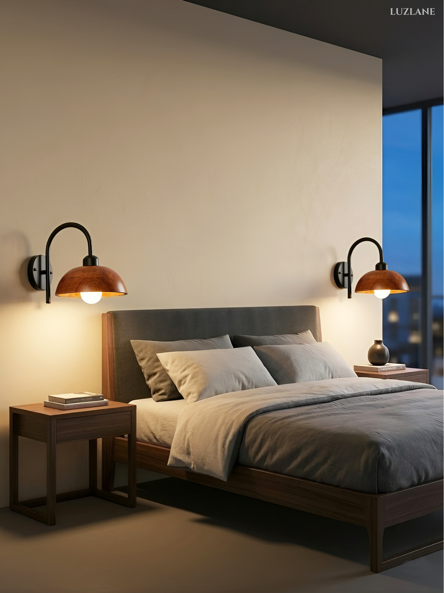 Wooden Dome Wall Lamp For Living room & Bedroom