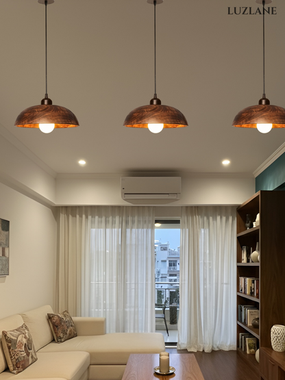 Wood Grains Antique Dark Dome Pendant Lamp for Ceiling&nbsp;