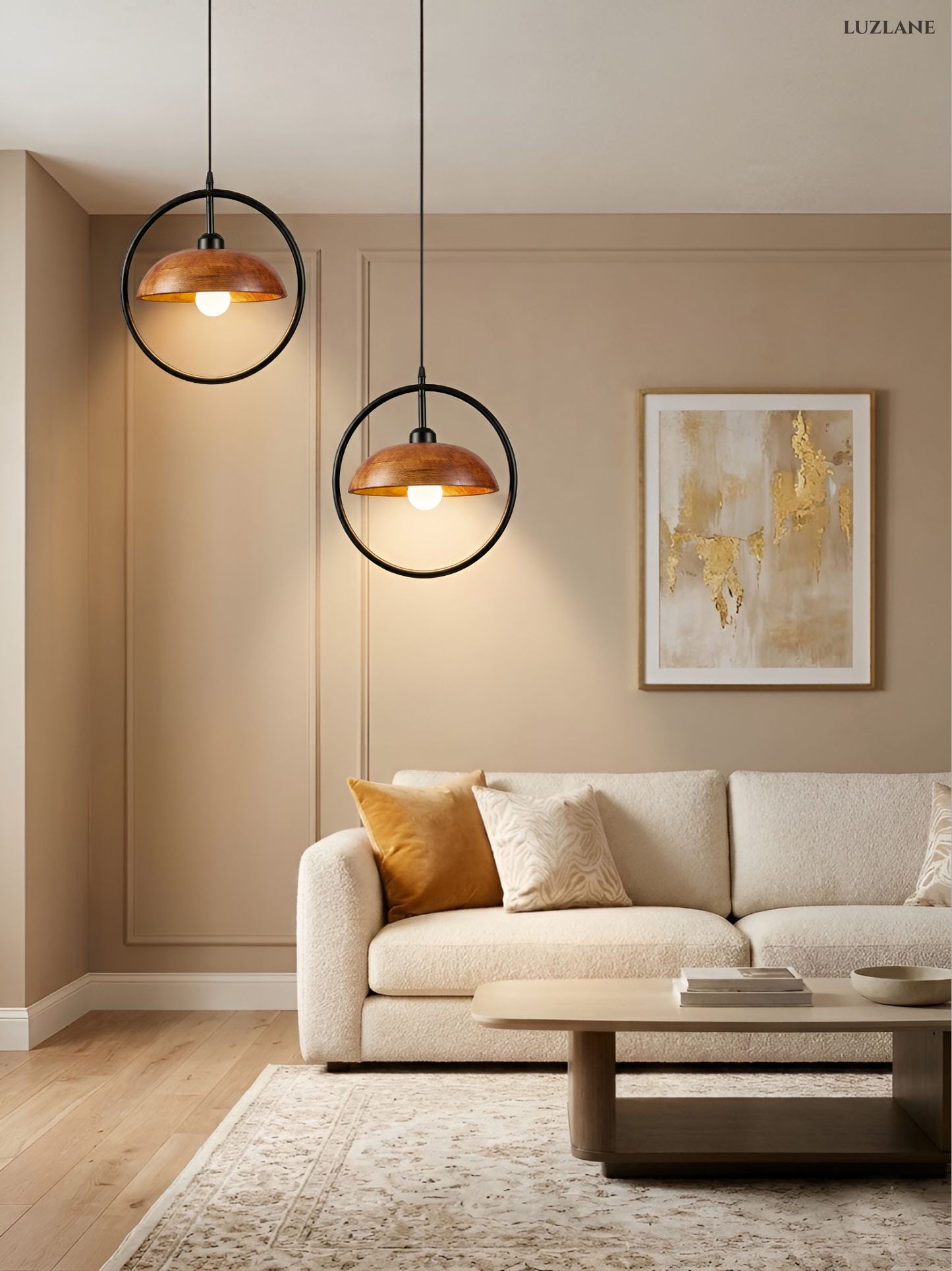 Orbit Dome Wooden Pendant Light For Hall Room