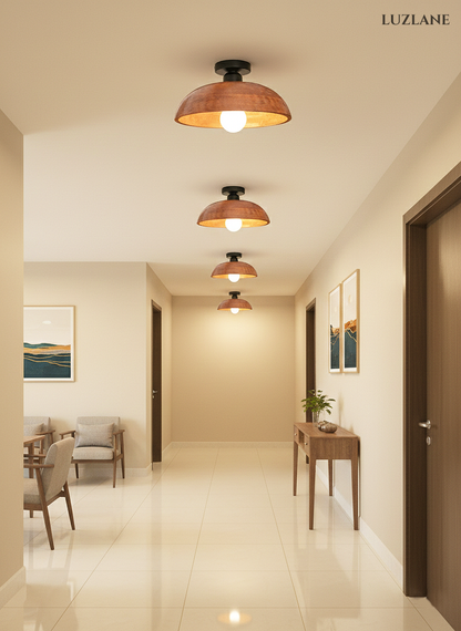 Minimalist Modern Wooden Ceiling Light for Bedroom