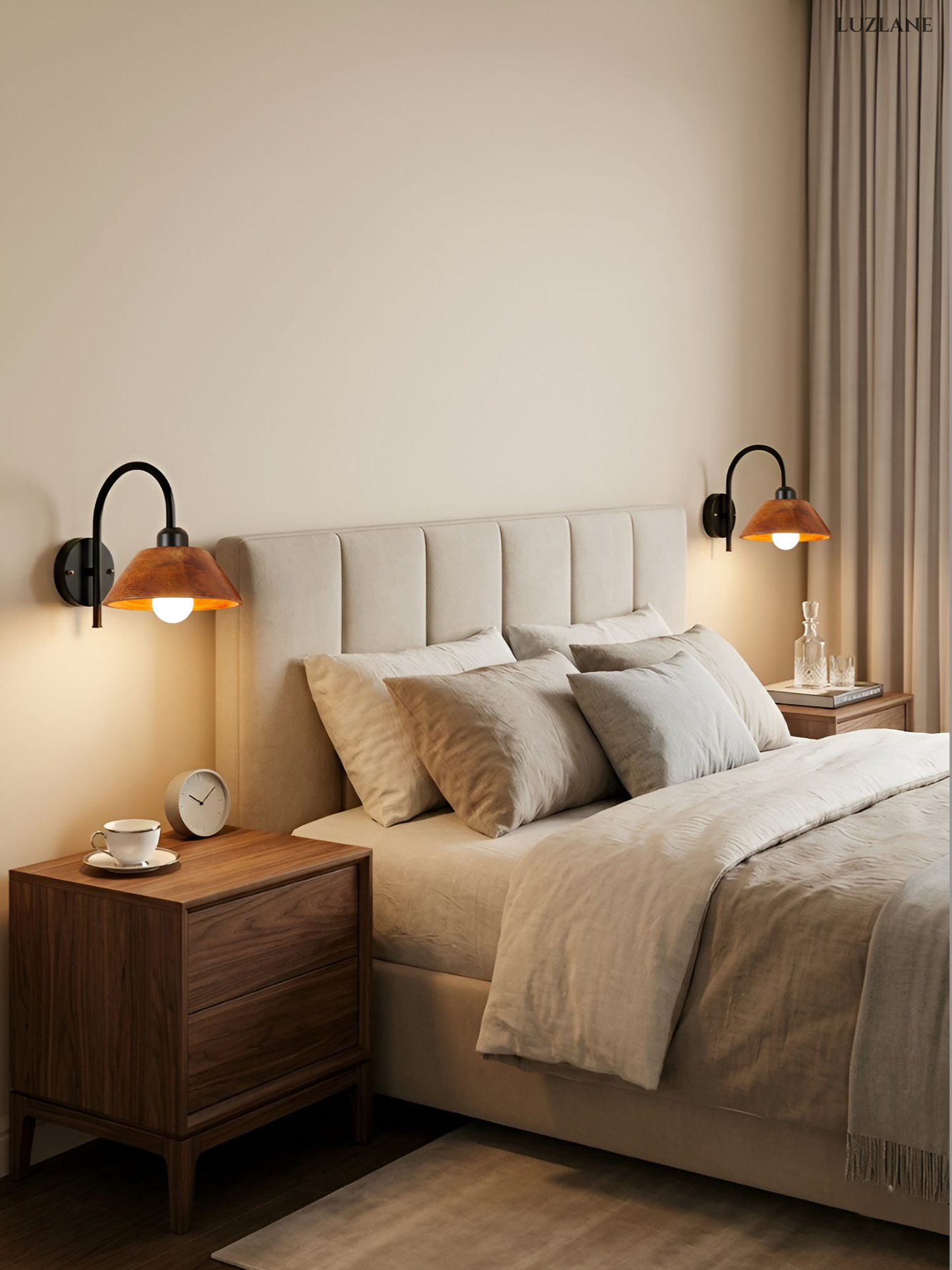 Wooden Conical Wall Mount Lamp for Living room