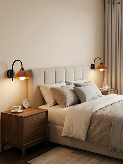 Wooden Conical Wall Mount Lamp for Living room