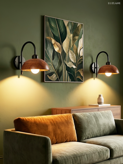 Wooden Dome Wall Lamp For Living room & Bedroom