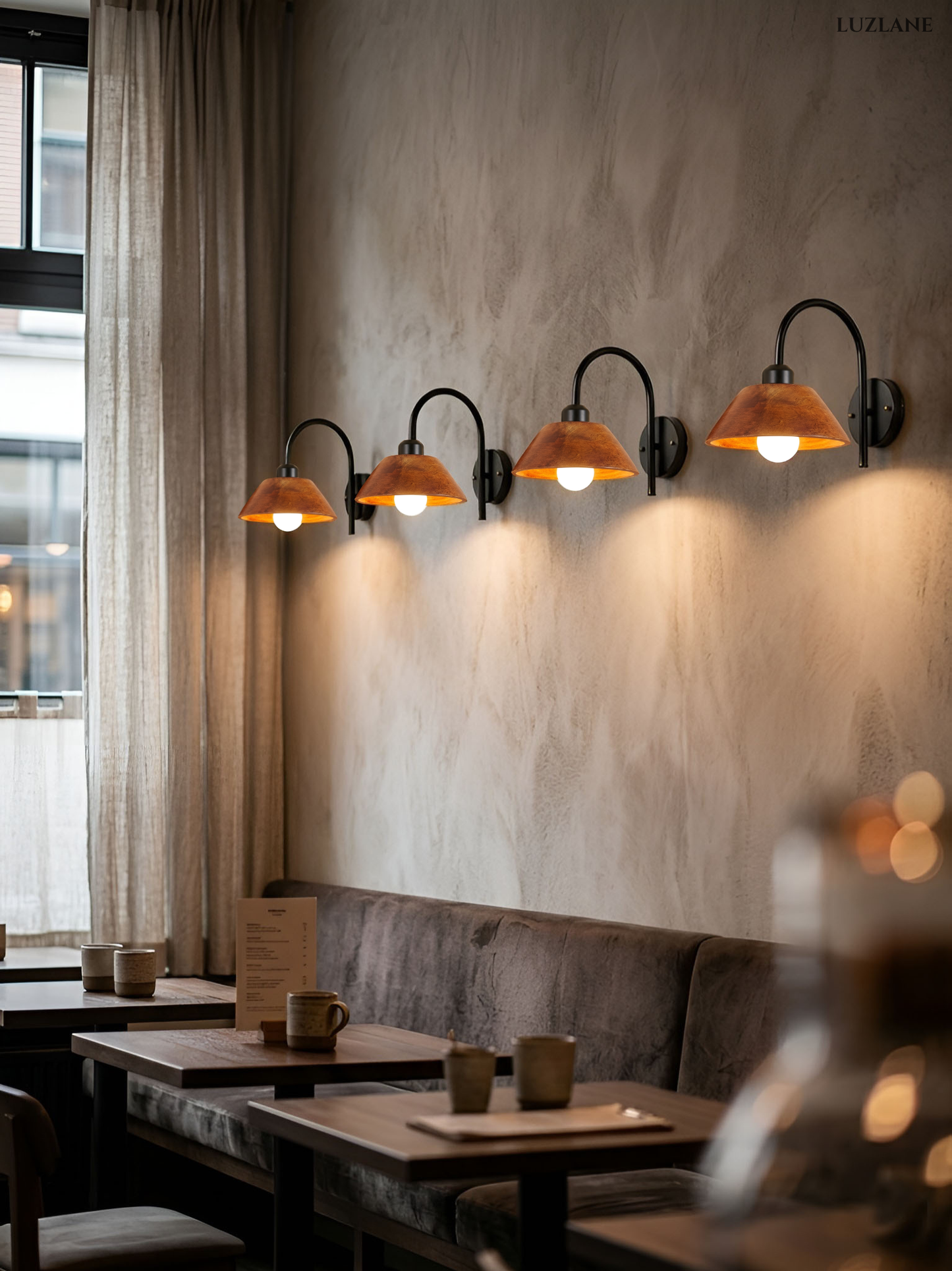 Wooden Conical Wall Mount Lamp for Living room