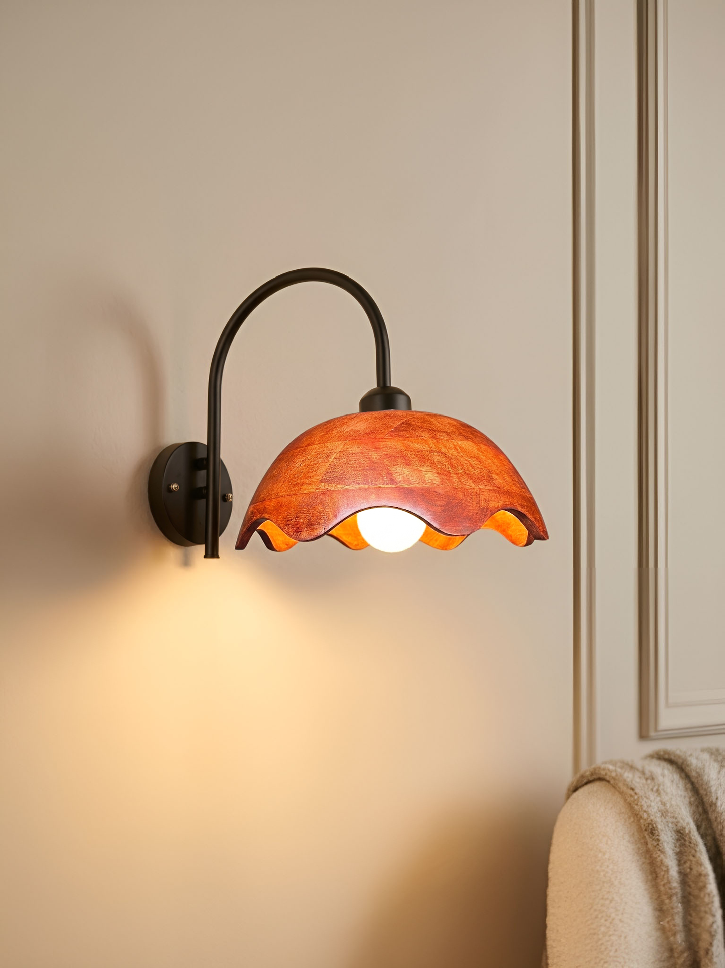 LUMAWAVE-ARCO -Wooden Wall Sconce Lamp for Living Room & Bedroom