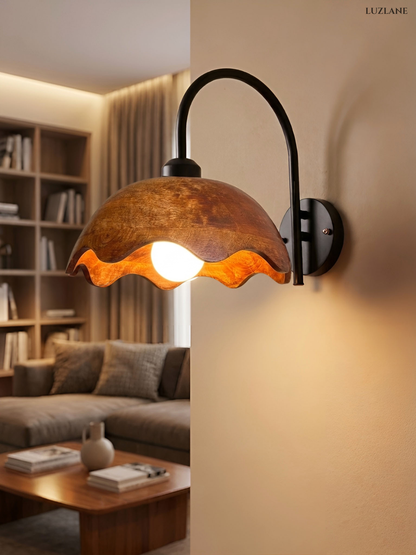 LUMAWAVE-ARCO -Wooden Wall Sconce Lamp for Living Room & Bedroom