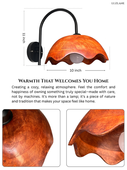 LUMAWAVE-ARCO -Wooden Wall Sconce Lamp for Living Room & Bedroom
