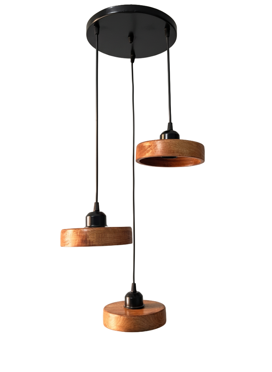 Wooden Hanging Light Cluster for Living Area & Bedroom