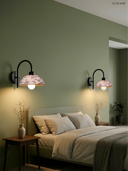 Antique Wooden Wall Mount Lamp for Bedroom & Living Area