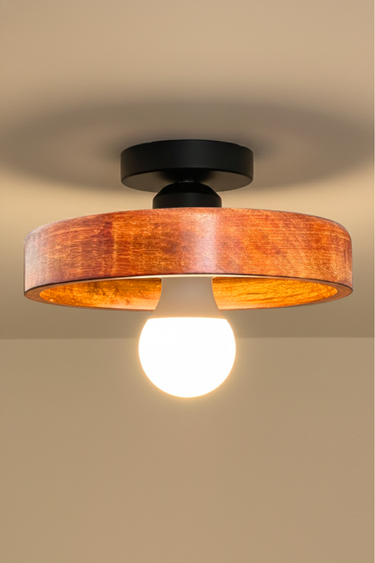Solid Wood Ceiling Light for Bedroom & Living Room