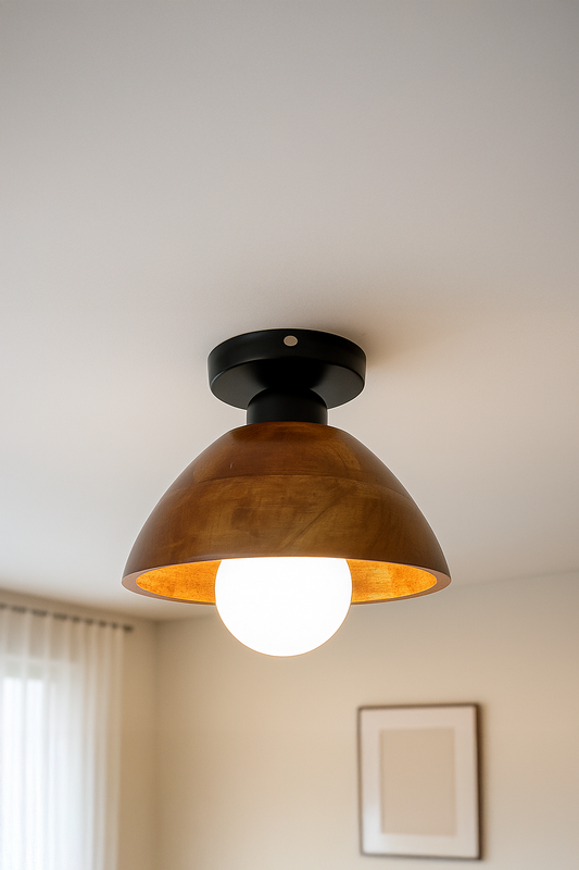 Handmade Wooden Ceiling Light for Bedroom