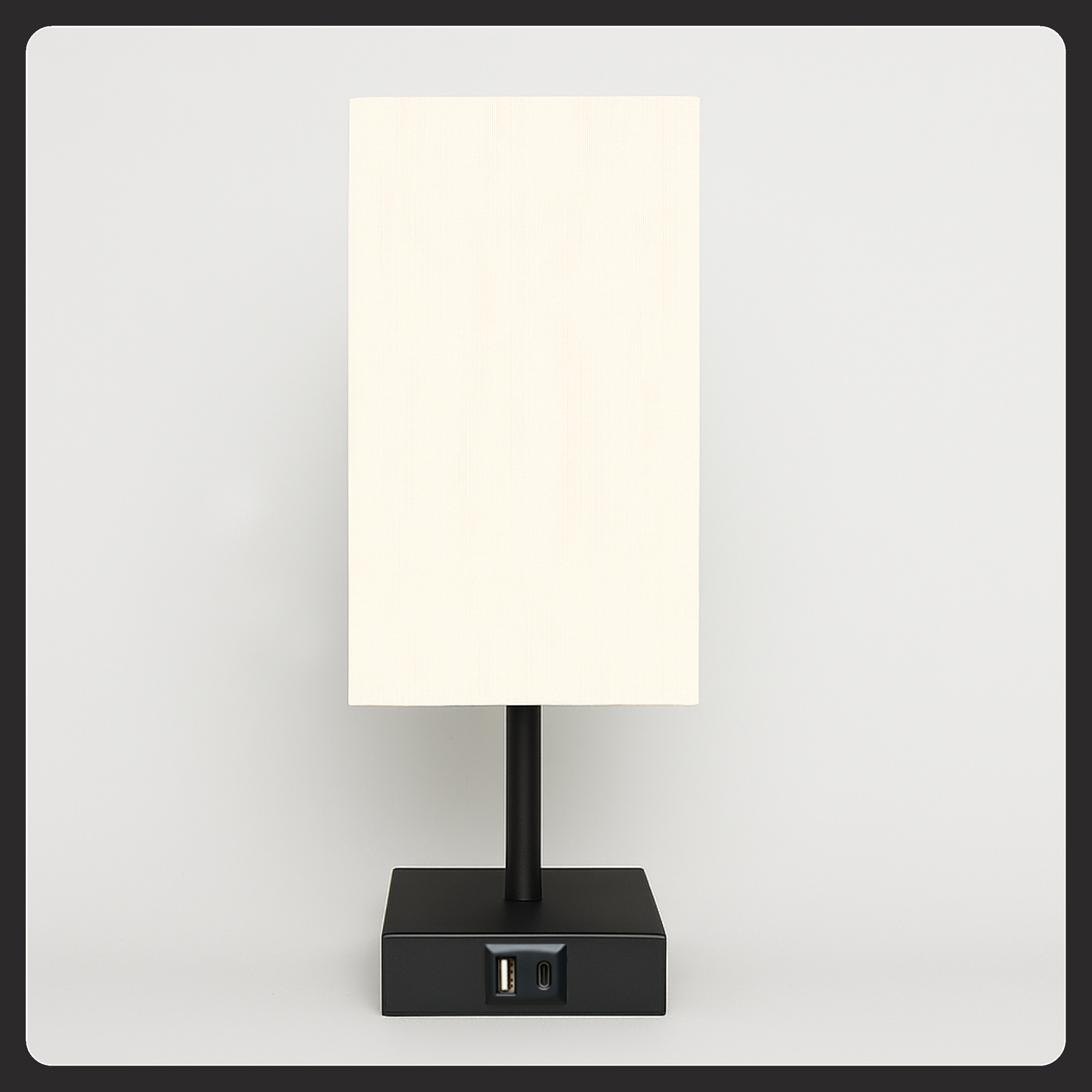 LUZLANE- Auratouch Smart Table Lamp | Linen Shade | (Color- Black-White)